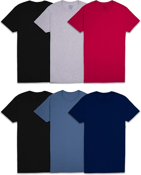 Fruit of the Loom Men's Undershirts, Moisture Wicking & Tag Free, Short Sleeve Crew T-Shirts